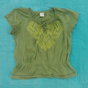 Lime green peasant top